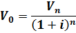 V0=vn/(1+i)^n