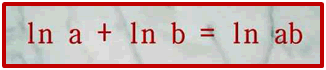 ln a + ln b = ln ab