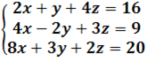 système de 3 équations