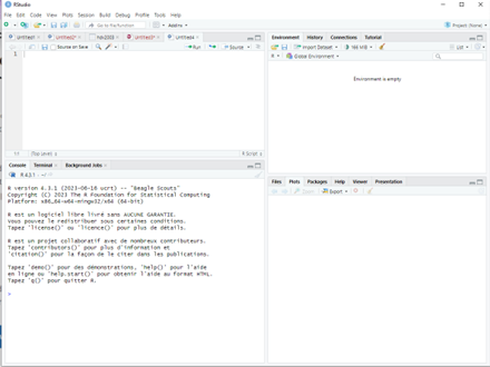 écran RStudio