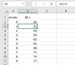 extrait d'une feuille Excel