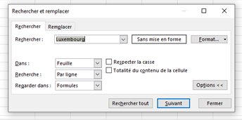 options de recherche