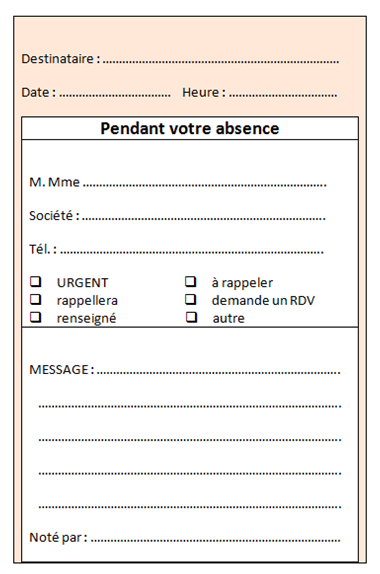 fiche d'appel téléphonique